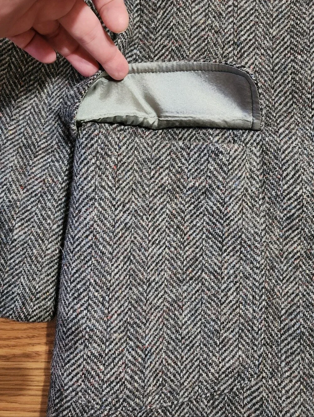 Vtg Pendleton Western Blazer Mens 46L Gray Wool Tweed Sport Coat USA Bi Swing